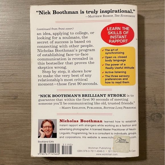 How to Make People Like You in 90 Seconds or Less
Book by Nicholas Boothman book - Picture 6 of 6